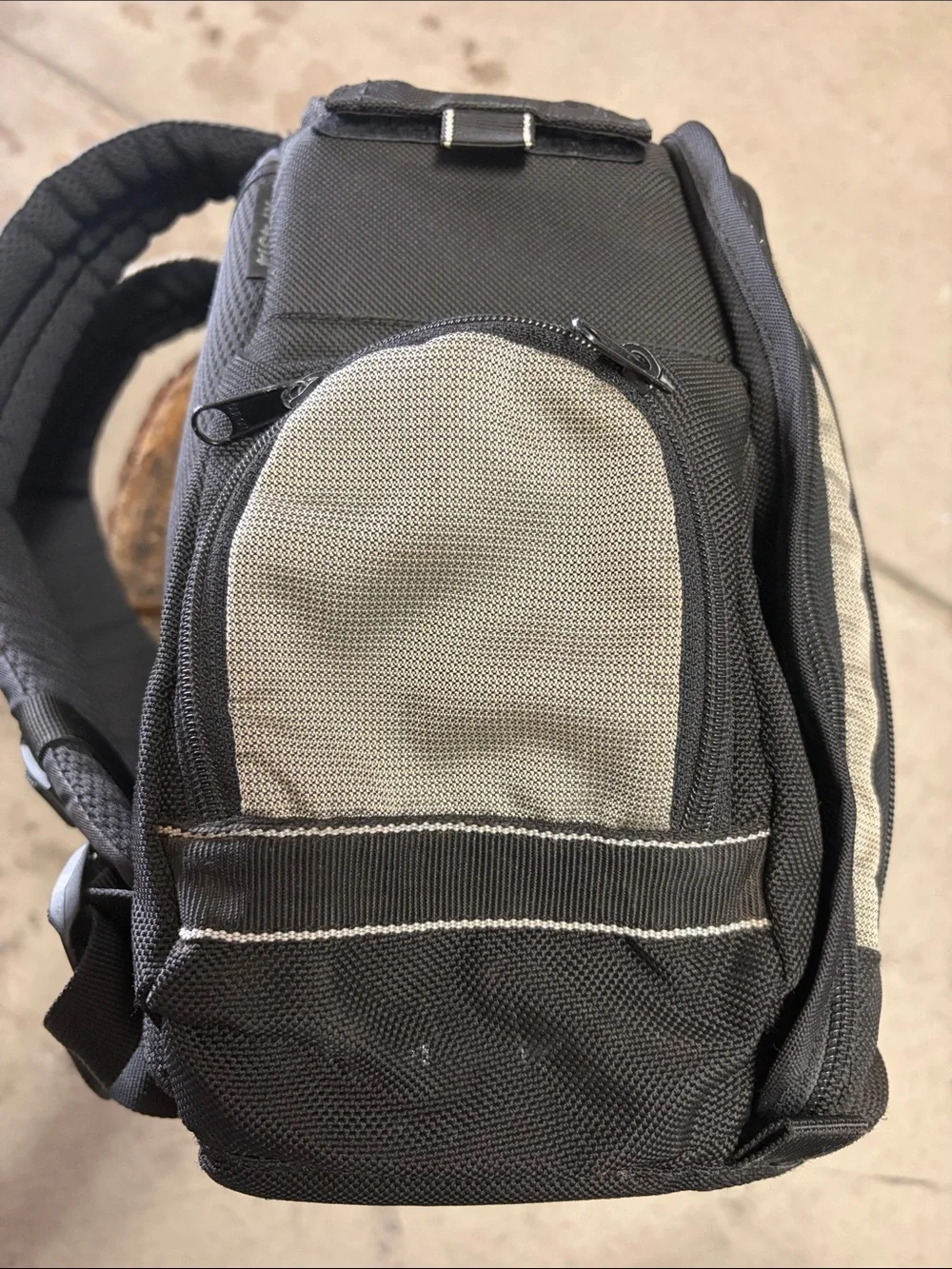 GEPE Vintage Black and Gray Camera Backpack - Compact Protective Carry